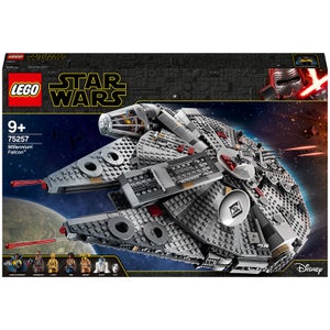 LEGO 75257 Star Wars Millennium Falcon Ruimteschip met Poppetjes van Finn en Chewbacca, The Rise of Skywalker Collectie
