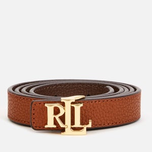 Lauren Ralph Lauren Women's Reversable 20 Skinny Belt - Lauren Tan/Dark Brown