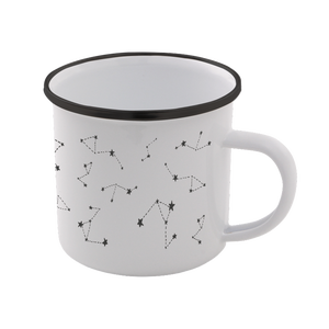 Star Sign Enamel Mug – White