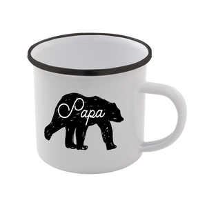Papa Bear Enamel Mug – White