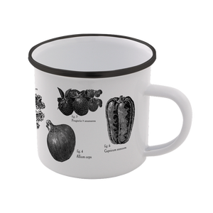 Vegetables Enamel Mug – White