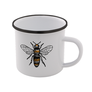 Bees Enamel Mug – White