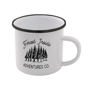 Forest Inside Adventures Co. Enamel Mug – White
