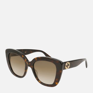 Gucci Women's Cat Eye Acetate Sunglasses - Havana