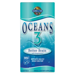 Oceans 3 - Omega-3 mit OmegaXanthin für Bessere Gehirnfunktion – 90 Softgelkapseln