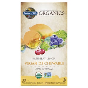 Comprimidos masticables vitamina D3 vegana Organics - Frambuesa y limón - 30 comprimidos