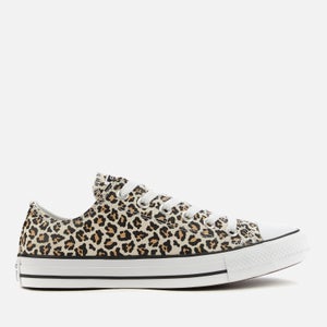 Converse Chuck Taylor All Star Canvas Archive Cheetah Ox Trainers - Black/Driftwood/Light Fawn