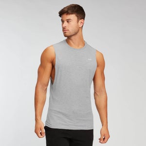 MP pánské tričko bez rukávů s hlubokými průramky Essentials – Šedé melírované