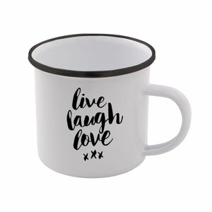 The Motivated Type Live Laugh Love Enamel Mug