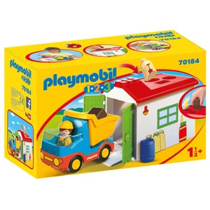 Playmobil 1.2.3 Ouvrier avec camion et garage (70184)