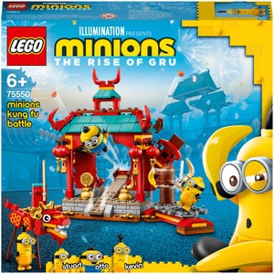 LEGO 75550 Minions El Origen de Gru, Duelo de Kung-fu de los Minions, Templo de Juguete para Construir con Mini Figuras