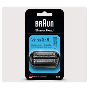 Braun Series 5/6 53B Electric Shaver Head Replacement - Black
