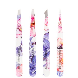 brushworks HD 4 Piece Combination Tweezer Set - Floral