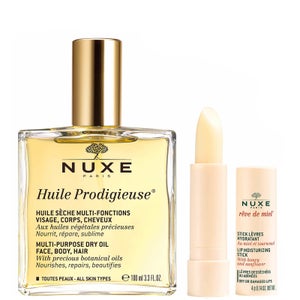 NUXE Exclusive Huile Prodigieuse Oil and Lip Stick Duo (Worth £35.50)