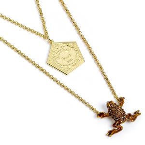 Harry Potter Sterling Silver Chocolate Frog Necklace Embellished with Swarovski Crystals