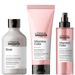 L'Oréal Professionnel Silver and Vitamino at Home Experts for Natural White/Grey Hair Bundle