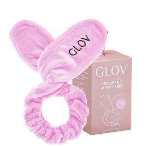 GLOV® Pink Bunny Ears Hair Protecting Headband and Hair Tie Set