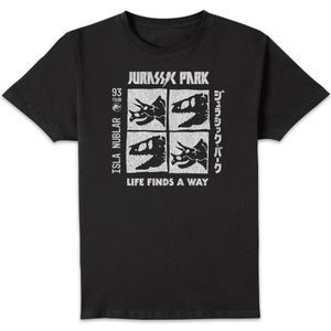 Jurassic Park The Faces Men's T-Shirt - Schwarz