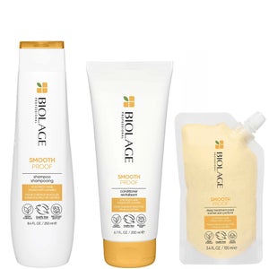 Biolage SmoothProof Shampoo, Conditioner and Deep Hair Treatment Routine for Frizzy Hair