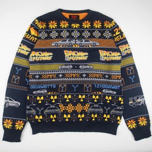 Back to the Future Christmas Knitted Sweater - Navy