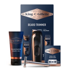 King C. Gillette Beard Trimmer and Double Edge Safety Razor Styling Kit