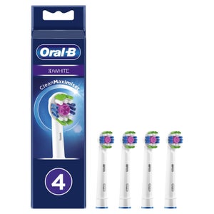 Oral-B 3D White Opzetborstels Met CleanMaximiser, 4 Stuks