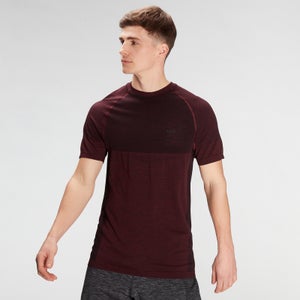 Pánske bezšvové tričko s krátkymi rukávmi MP Essentials – tmavočervené melírované