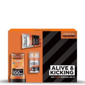 L'Oreal Paris Men Expert Alive and Kicking 3 Piece Gift Set For Him (Worth £18.00)