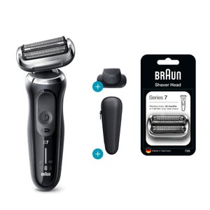 Braun Series 7 Electric Shaver with Precision Trimmer and Shaver Head Replacement Bundle