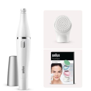 Braun Face Epilator Bundle with Cleansing Brush and Bonus Edition Replacement Brushes
