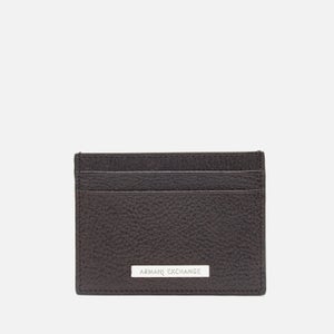 Armani Exchange Men's Leather Logo Card Holder - Café/Dark Brown