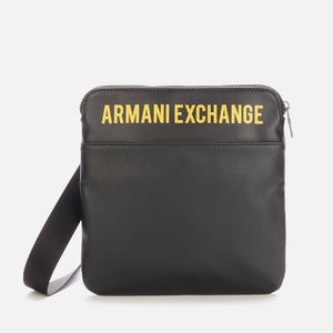 Armani Exchange Men's Logo Flat Messenger Bag - Black
