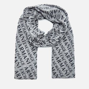 Armani Exchange Men's Logo Scarf - Medium Grey Melange