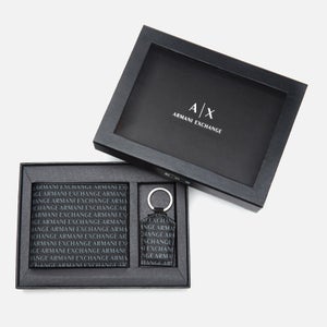 Armani Exchange Men's Allover Logo Leather Giftset - Black