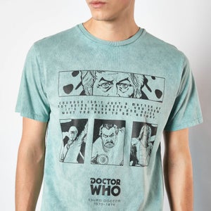 Camiseta Doctor Who 3rd Doctor - Menta Efecto Lavado - Unisex