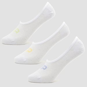 MP Women's Essentials Invisible Socks (3 Pack) White/Neon