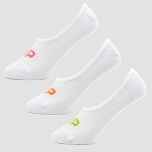 MP Men's Essentials Invisible Socks (3 Pack) White/Neon