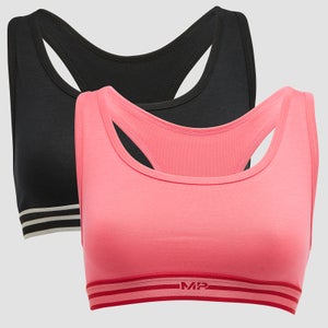 MP Women's Limited Edition Impact Essentials Bralette (2 Pack) - Black/Pink