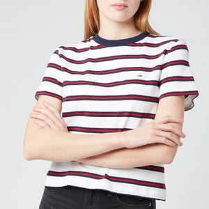 Tommy Jeans Women's TJW Regular Contrast Baby T-Shirt - White