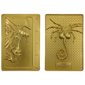 Lingote de edición limitada del Xenomorfo de Alien bañado en oro de 24 quilates - Exclusivo de Zavvi