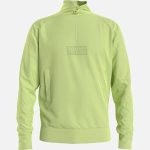 Tommy Jeans Men's Tonal Corporation Logo Zip Mock Neck Sweatshirt - Faded Lime