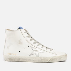 Golden Goose Francy Distressed Leather and Suede High-Top Trainers