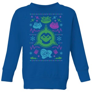 Rare Battletoads Christmas Knit Jumper Kids' Sweatshirt - Royal Blue