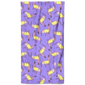 Rick and Morty Aww Geez Pattern Beach Towel