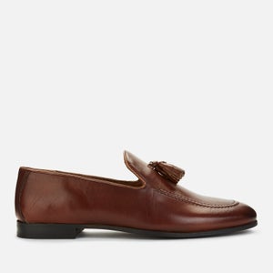 Walk London Men's Terry Leather Loafers - Brown