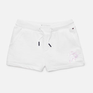 Tommy Hilfiger Girls' Script Print Sweat Shorts - White