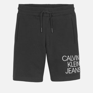 Calvin Klein Jeans Boy's Hybrid Logo Jogger Shorts - Black