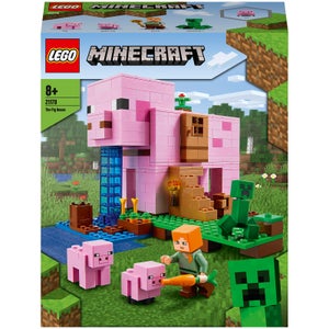 LEGO Minecraft La Pig House, Costruzioni per Bambini con Casa a Forma di Maiale, Alex e il Creeper, 21170