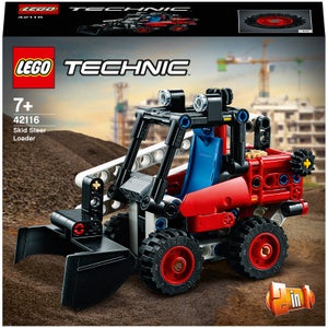 LEGO 42116 Technic 2en1 Minicargadora, Excavadora o Hot Rod, Modelo y Coche de Juguete, Vehículo de Construcción