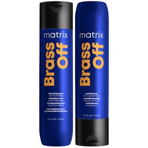Matrix Brass Off Colour Correcting Blue Anti-Brass Shampoo and Conditioner Duo Set For Lightened Brunettes 300ml